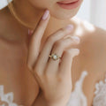 Anillo Plata 9.25 baño Oro 18k piedra Opal Size #7 Alta Calidad
