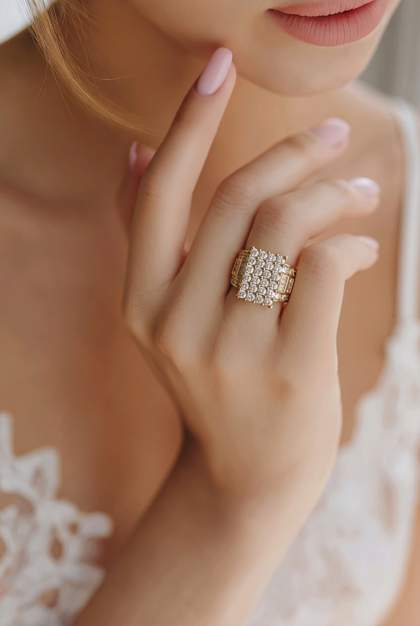 Anillo princesa Oro 14K  en piedras de Zirconia