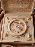 SET De Trebol  3 piezas Oro  14K Colo Rosa Tornasol size  # 20 con Extension  a # 22  y Manilla #7 con Extension  a # 8