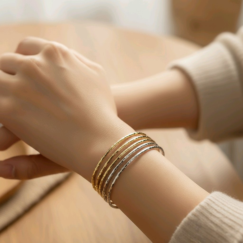 Bracelet  Color Gold  y Tricolor en Oro  Laminado  14K, Alta Calidad