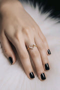 Anillo corazón Oro 14K con piedras  en  Zirconia