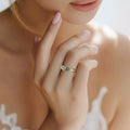 Anillo Plata 9.25 baño Oro 18k piedras en Zirconia Size #8 Alta Calidad