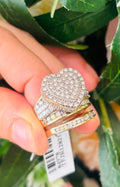 Anillo corazón 2.00CT y Bandita0.5 CT  Oro 10K  en Diamantes  Naturales  zize #7