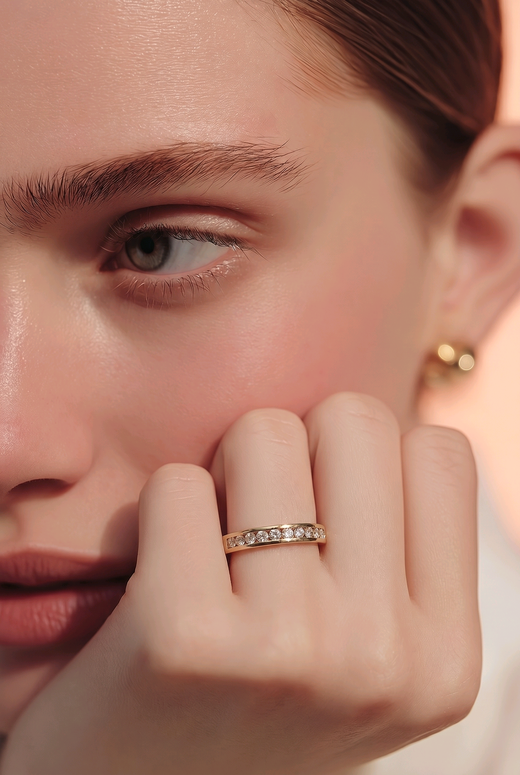 Anillo  Bandita Oro 10K en Diamantes Naturales .20 CT