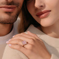 Anillo Trebol Rosa Tornasol Oro 14K Size #7