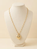 Necklace  Paper Clip C/ Dije Corazón  Oro 14K  Size #18