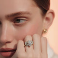 Anillo plata 9.25  baño Oro 18kcon piedras  en  Zirconia  Alta Calidad  size #7