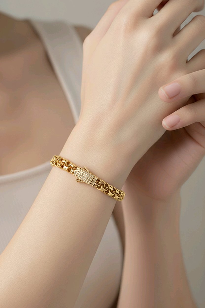 Manilla tejido chino Bar Oro  14K  zine #8
