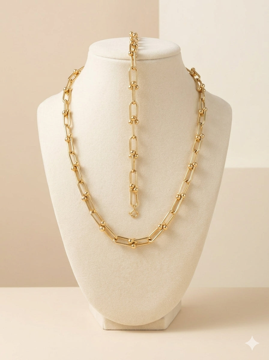 SET Tiffany  Oro 14K Size # 22 P y Bracelet # 7