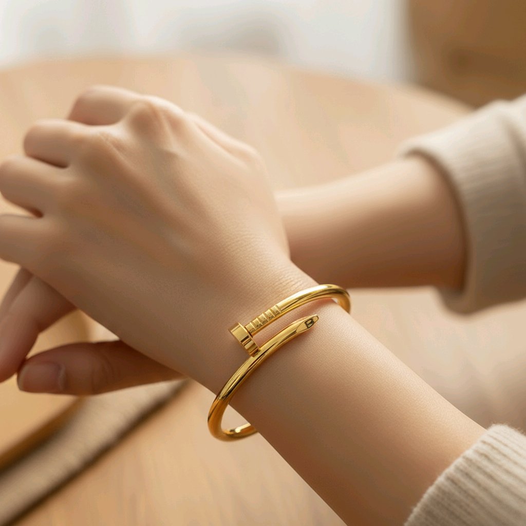 Bracelet  color silver and Gold  Oro Laminado 14K, Alta Calidad Size # 7,8