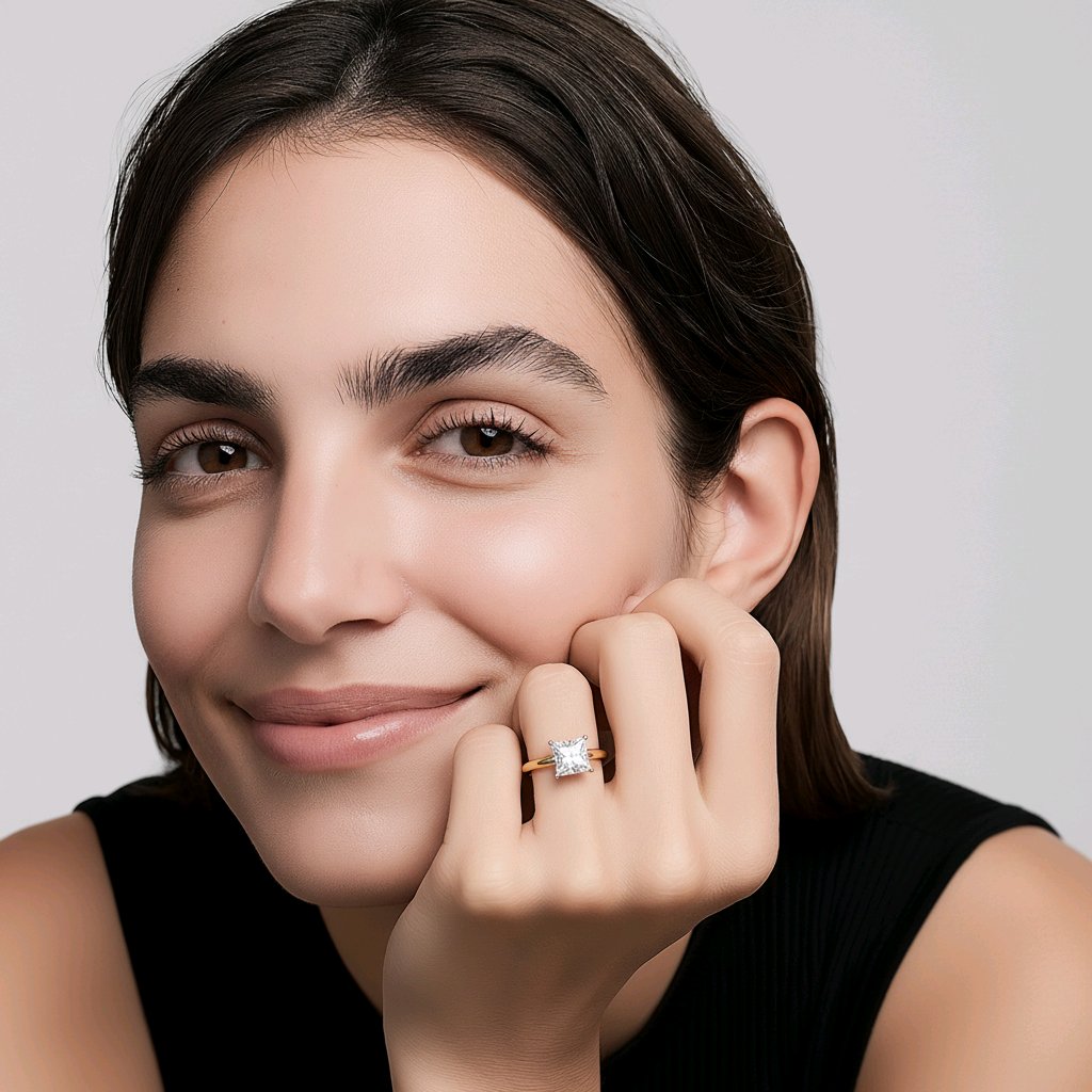 Anillo Plata 9.25 baño Oro 18k piedras en Zirconia  Size #8.5 y 7.5