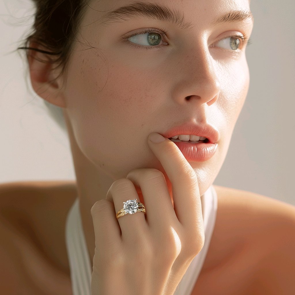 Anillo  Plata 9.25 baño Oro 18k piedras zirconia Size #8  Alta  Calidad