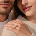 Anillo Plata 9.25 baño Oro 18k piedras en Zirconia Size #7 Alta Calidad